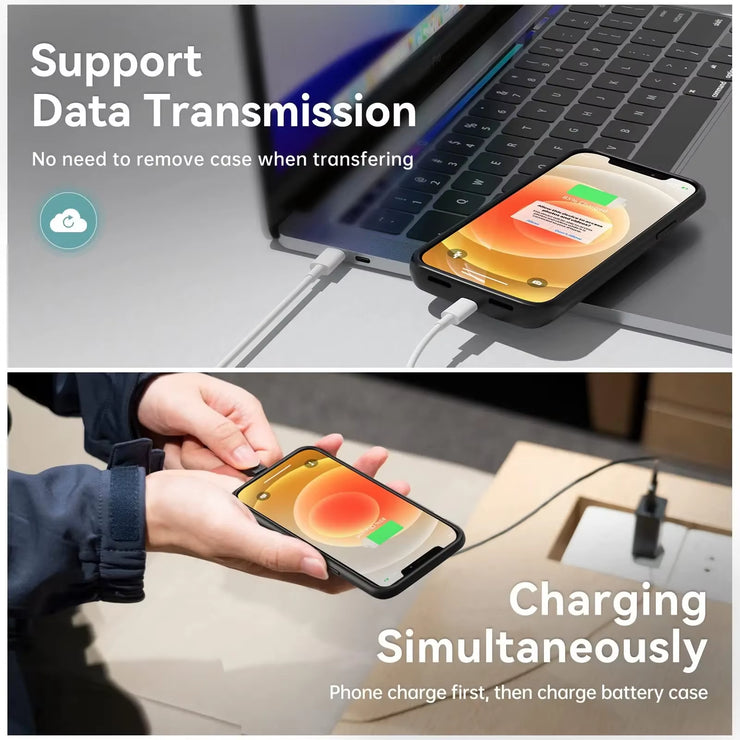 6800Mah Battery Charger Case Powerbank for Iphone 6 7 8 SE X XS XR 11 12 13 14 15 16 Pro Backup External Phone Charging Case