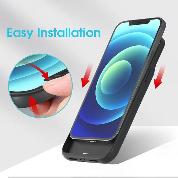 6800Mah Battery Charger Case Powerbank for Iphone 6 7 8 SE X XS XR 11 12 13 14 15 16 Pro Backup External Phone Charging Case