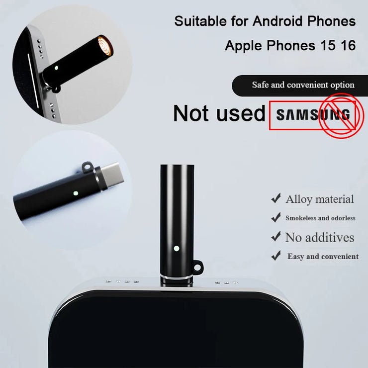 USB-C Lighter for iPhones - Portable Wireless Ignition, Smart Type-C Charging, Compact Metal Design